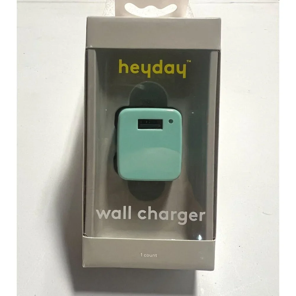 Heyday Single Port Wall Charger 12 Watts Spring Teal